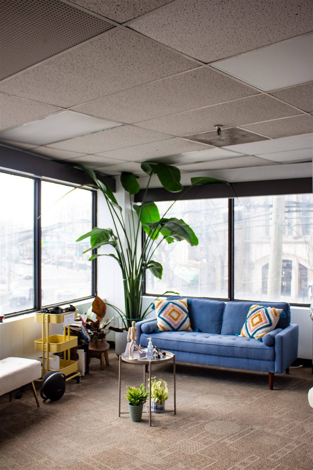 Jersey City clinic lounge with city views