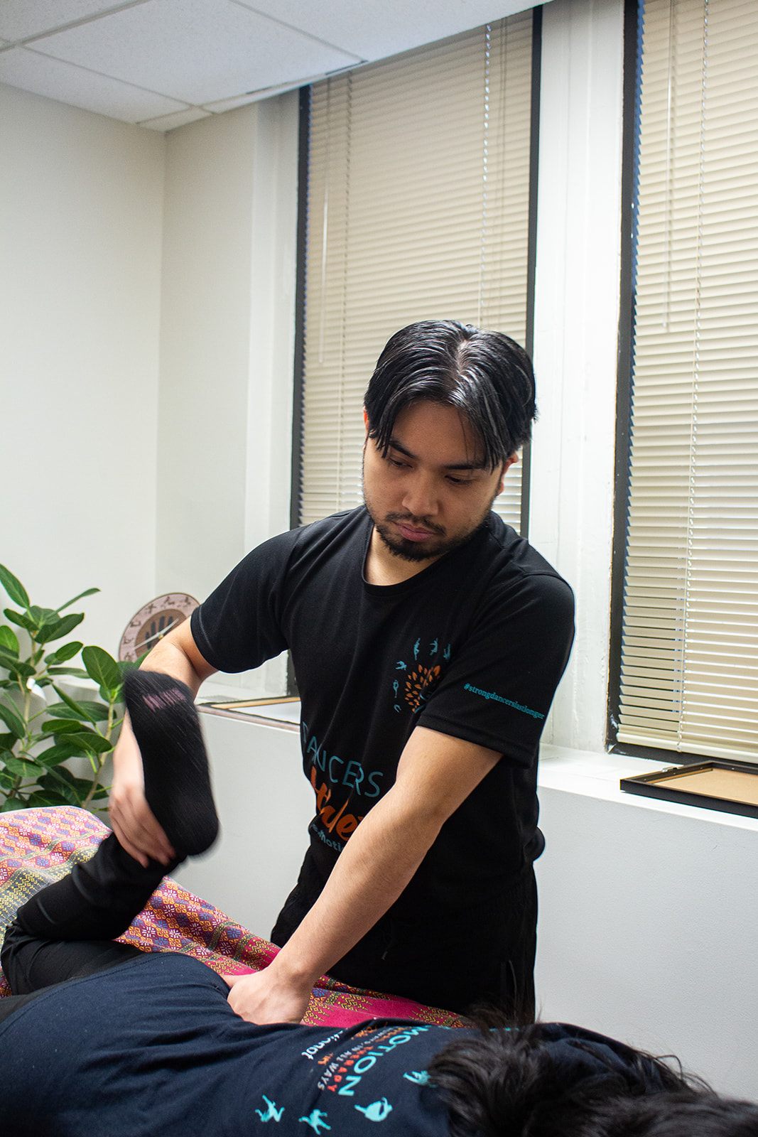 Massage therapy session at the New York clinic